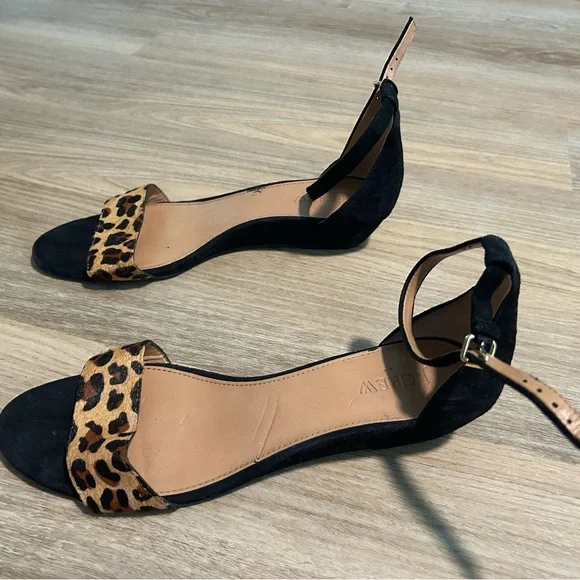 J. Crew Leopard Print Ankle Strap Sandals - Picture 2 of 4